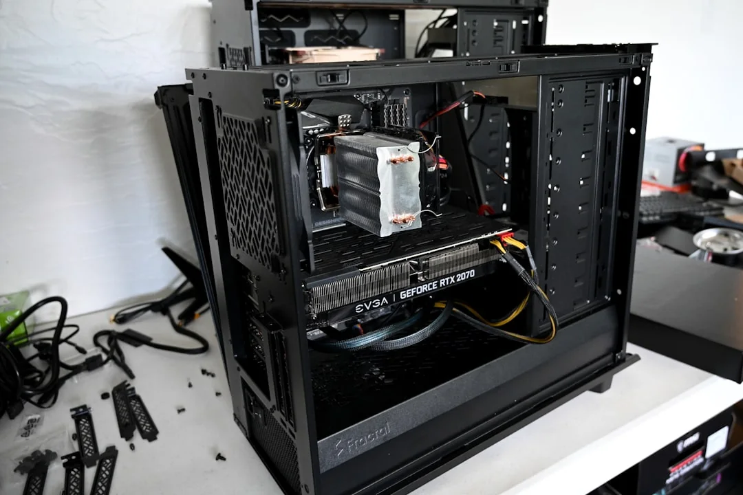 Computer workstation being serviced at DriveTech